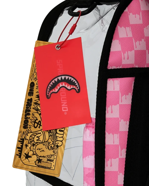 CLEAR DLX BACKPACK - CHECKED OUT (PINK DRIP)