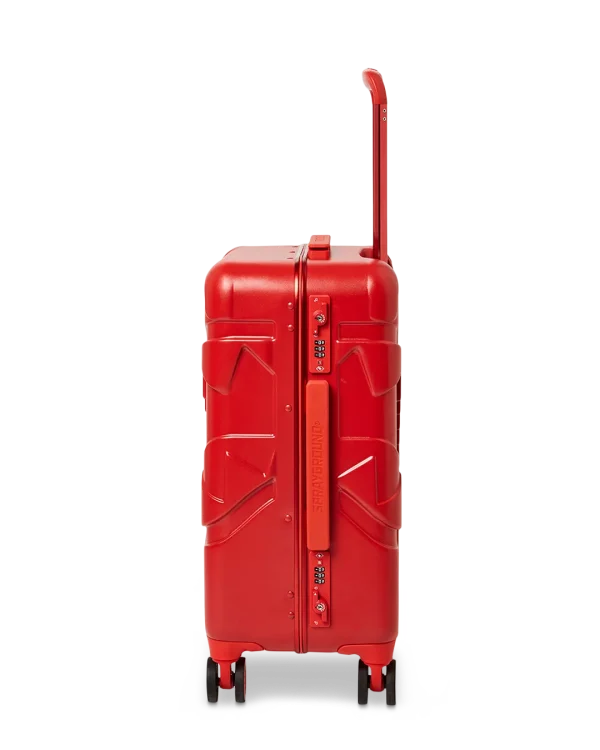 MOLDED SHARKITECTURE RED HARDSHELL CARRY-ON LUGGAGE