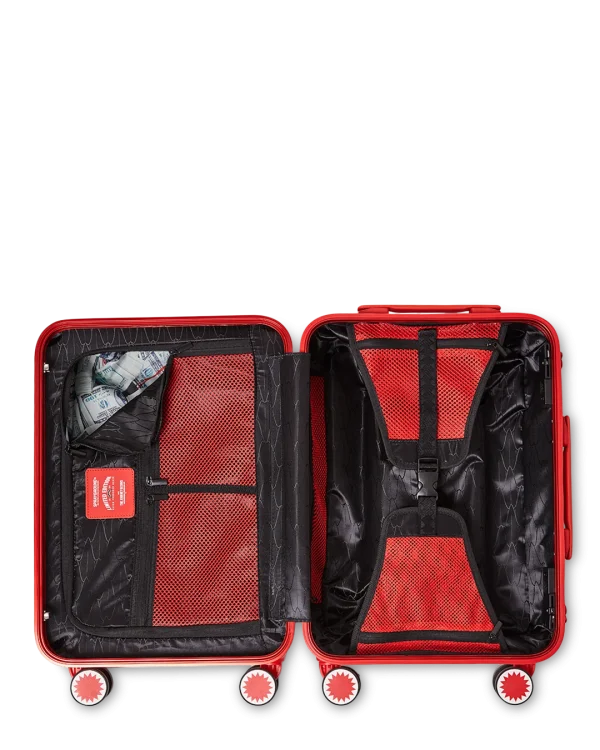 MOLDED SHARKITECTURE RED HARDSHELL CARRY-ON LUGGAGE