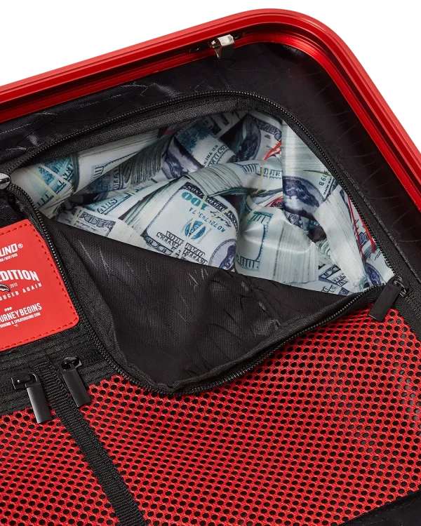 MOLDED SHARKITECTURE RED HARDSHELL CARRY-ON LUGGAGE