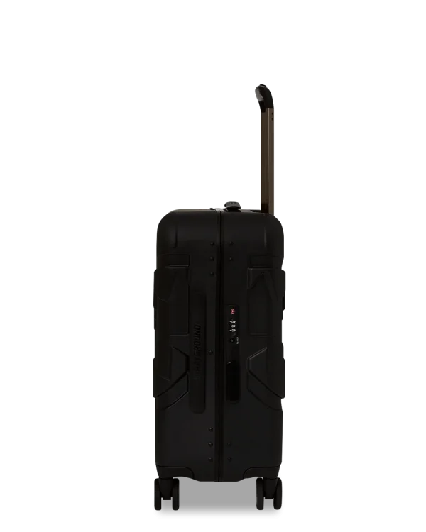 REALITY CHECK SHARKITECTURE CARRY-ON JETBLACK LUGGAGE (GUNMETAL HARDWARE)