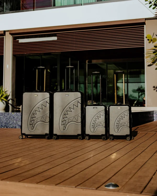 REALITY CHECK SHARKITECTURE CARRY-ON JETBLACK LUGGAGE (GUNMETAL HARDWARE)