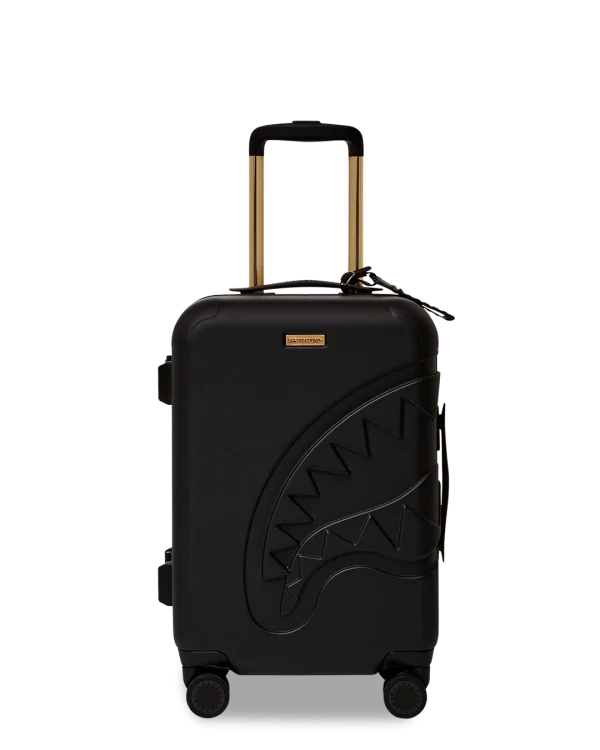 REALITY CHECK SHARKITECTURE CARRY-ON JETBLACK LUGGAGE (GOLD HARDWARE)