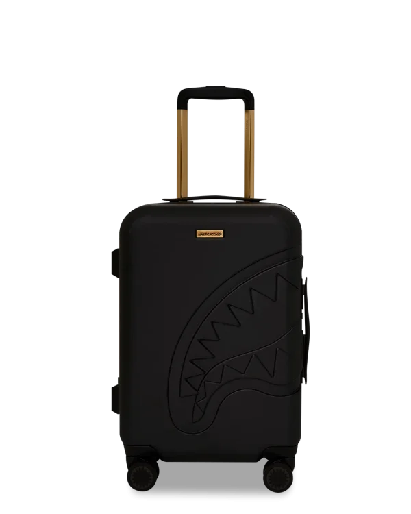 REALITY CHECK SHARKITECTURE CARRY-ON JETBLACK LUGGAGE (GOLD HARDWARE)