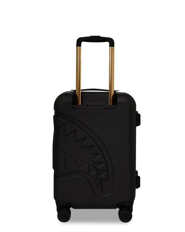 REALITY CHECK SHARKITECTURE CARRY-ON JETBLACK LUGGAGE (GOLD HARDWARE)