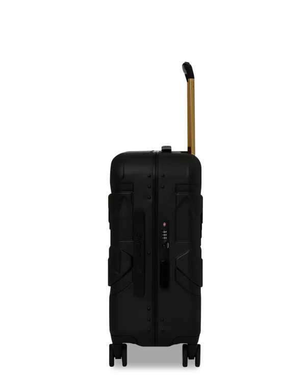 REALITY CHECK SHARKITECTURE CARRY-ON JETBLACK LUGGAGE (GOLD HARDWARE)