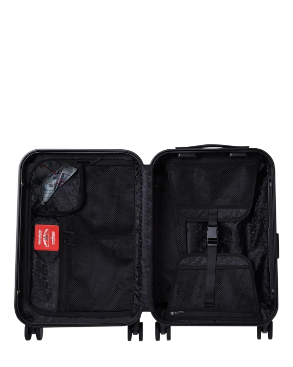 REALITY CHECK SHARKITECTURE CARRY-ON JETBLACK LUGGAGE (GOLD HARDWARE)