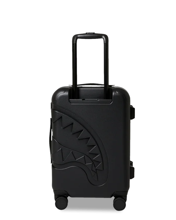 THE JOURNEY BEGINS SHARKITECTURE CARRY-ON LUGGAGE BLACK WITH EXTRA STICKERS