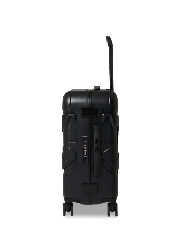 THE JOURNEY BEGINS SHARKITECTURE CARRY-ON LUGGAGE BLACK WITH EXTRA STICKERS