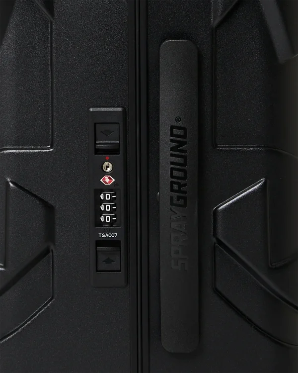 THE JOURNEY BEGINS SHARKITECTURE CARRY-ON LUGGAGE BLACK WITH EXTRA STICKERS