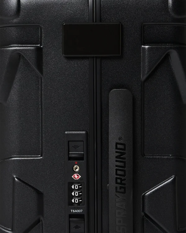 THE JOURNEY BEGINS SHARKITECTURE CARRY-ON LUGGAGE BLACK WITH EXTRA STICKERS