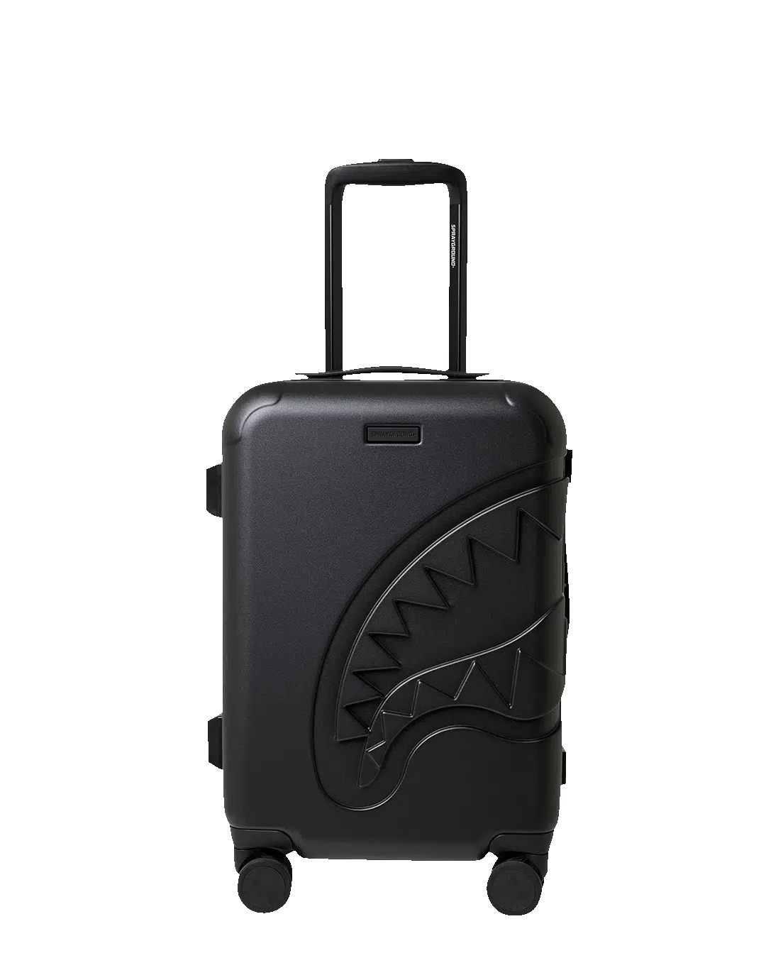 THE JOURNEY BEGINS SHARKITECTURE CARRY-ON LUGGAGE BLACK WITH EXTRA STICKERS