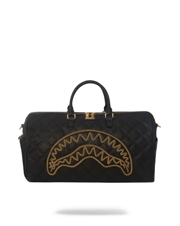 NOIR QUILT GOLD CHAIN SHARK DUFFLE