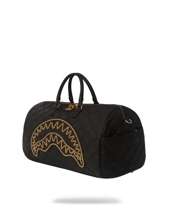 NOIR QUILT GOLD CHAIN SHARK DUFFLE