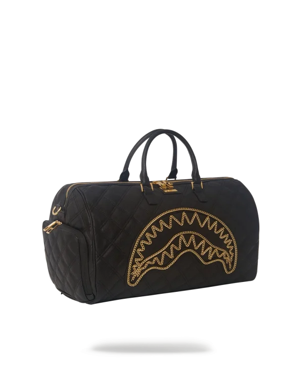 NOIR QUILT GOLD CHAIN SHARK DUFFLE