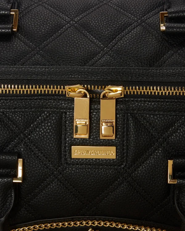 NOIR QUILT GOLD CHAIN SHARK DUFFLE