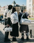 MONEY PATTERN POWDER MINI DUFFLE