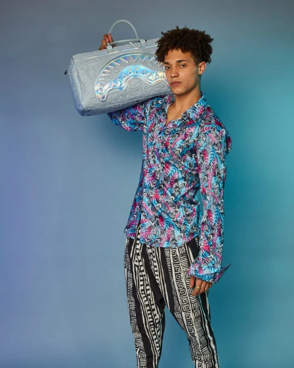 MIRASHAKU IRIDESCENT QUILT DUFFLE
