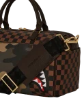 EXTERIOR GOLD ZIP POCKET SHARKS IN PARIS MINI DUFFLE
