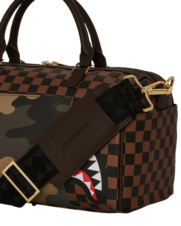 EXTERIOR GOLD ZIP POCKET SHARKS IN PARIS MINI DUFFLE