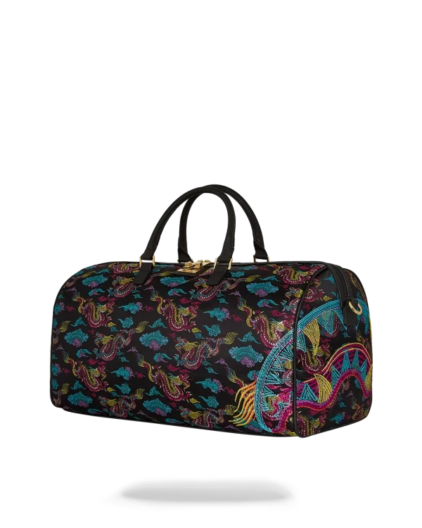 EMBROIDERED DRAGONS DUFFLE