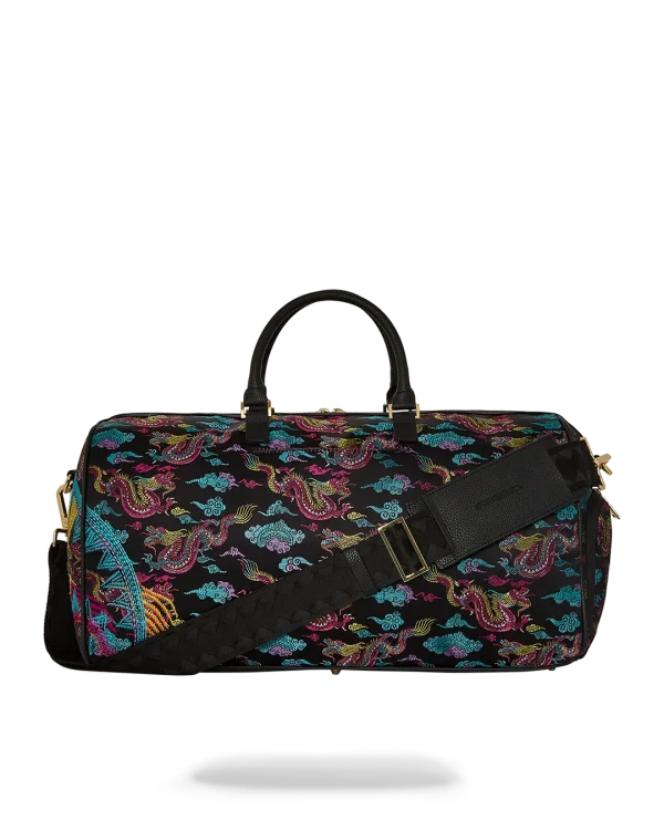 EMBROIDERED DRAGONS DUFFLE