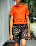 KIDS CHECKS & CAMO SWIM TRUNKS