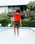 KIDS CHECKS & CAMO SWIM TRUNKS