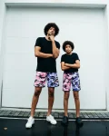 KIDS SPLIT CAMO SWIM TRUNKS