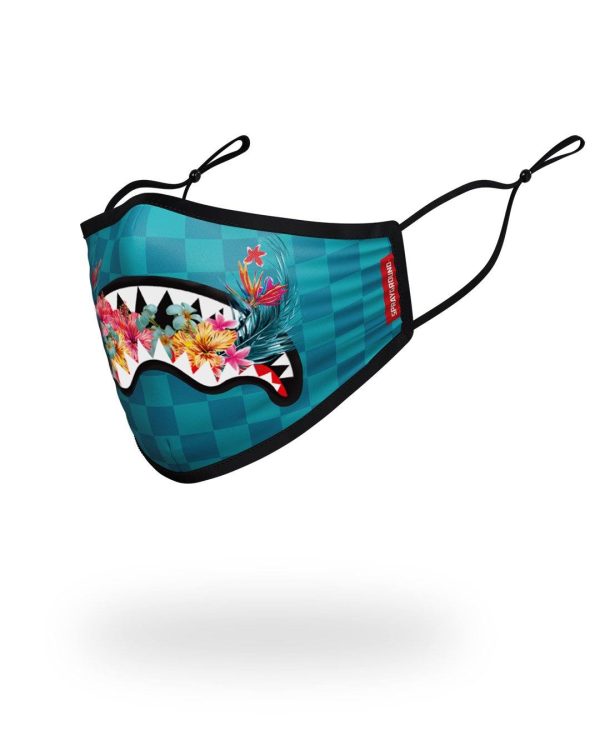 ADULT BLOSSOM SHARK FORM FITTING FACE MASK