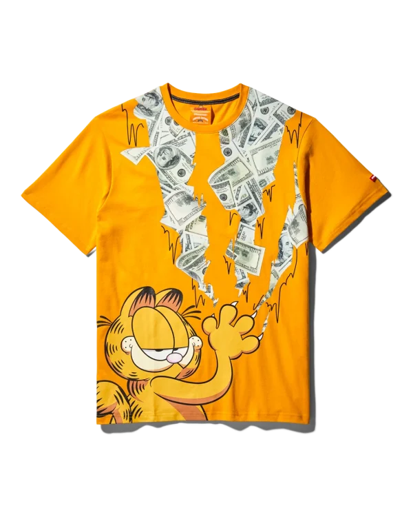 GARFIELD CAT STRATCH GRAPHIC T-SHIRT (ORANGE)