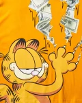 GARFIELD CAT STRATCH GRAPHIC T-SHIRT (ORANGE)