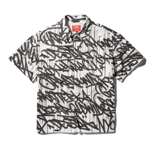 GRAFFITI SHORT SLEEVE BUTTON FRONT SHIRT
