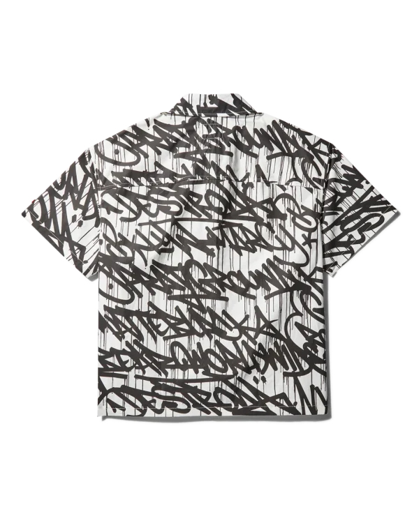 GRAFFITI SHORT SLEEVE BUTTON FRONT SHIRT