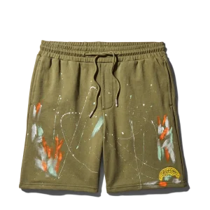 PAINT SPLAT KNIT SHORTS (GREEN)