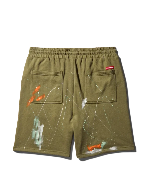 PAINT SPLAT KNIT SHORTS (GREEN)