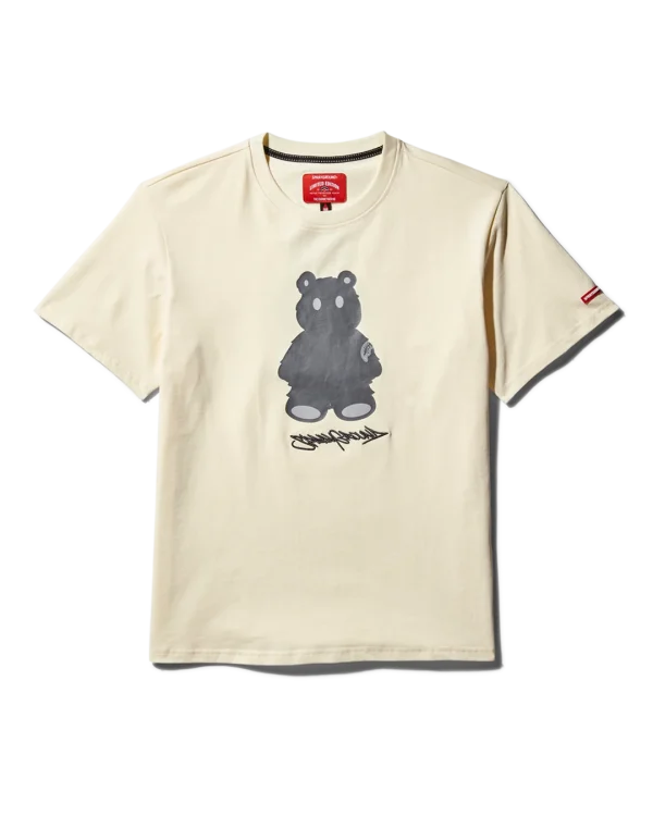 SHORT SLEEVE GRAPHIC MONEY BEAR T-SHIRT (APRICOT)