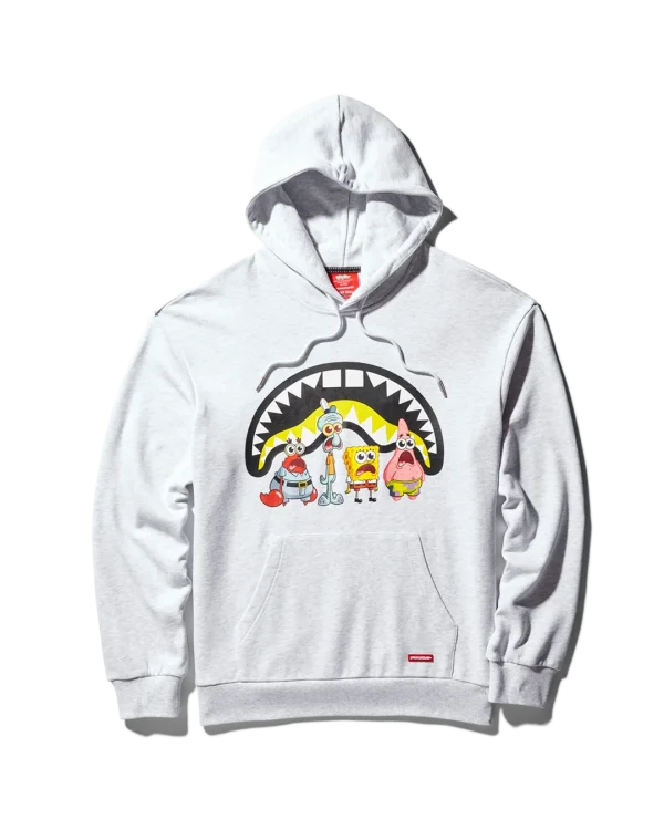 SPONGEBOB CREW SHARK HOODIE (LIGHT GREY)