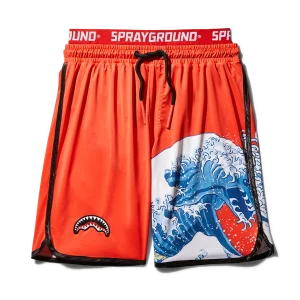 JAPAN WAVE CORTO SWIM TRUNKS (RED)