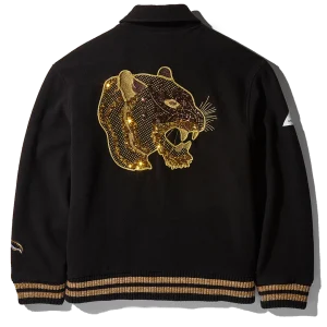 A.I.9 AFRICAN INTELLIGENCE GUILDED LEOPARD - SANDFLOWER COLLAB VARSITY JACKET