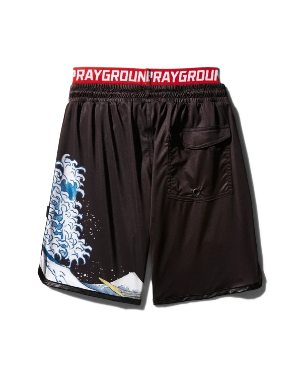 KIDS JAPAN WAVE SWIM TRUNKS (BLACK)