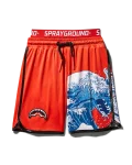 KIDS JAPAN WAVE SWIM TRUNKS (RED)