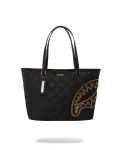 NOIR QUILT GOLD CHAIN SHARK TOTE