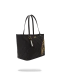 NOIR QUILT GOLD CHAIN SHARK TOTE