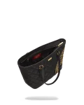 NOIR QUILT GOLD CHAIN SHARK TOTE