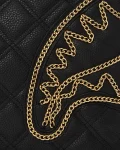 NOIR QUILT GOLD CHAIN SHARK TOTE