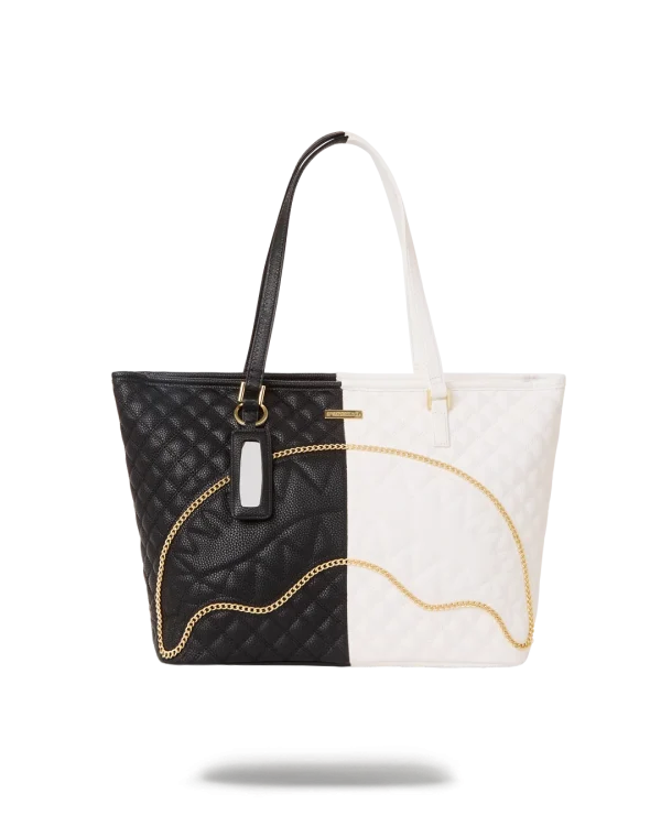 LEVELED UP SPLIT QUILT SHARK TOTE