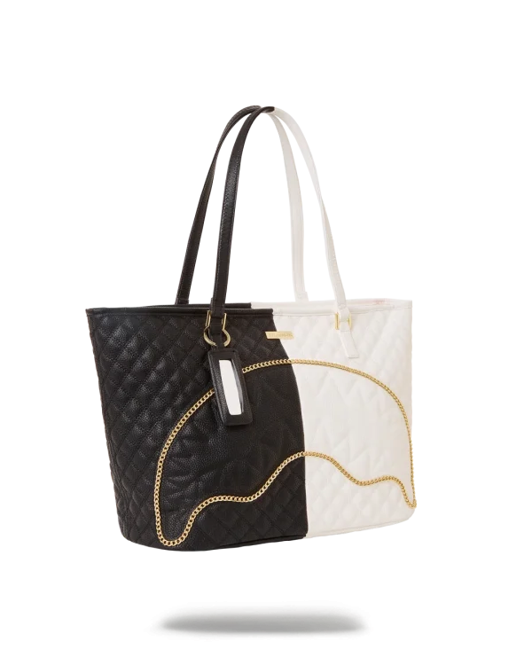 LEVELED UP SPLIT QUILT SHARK TOTE