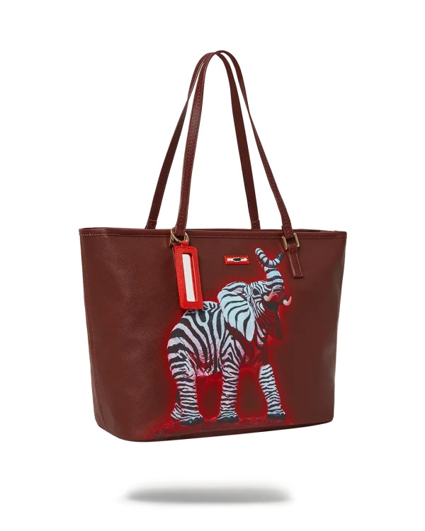 ZEBRA ELEPHANT RON ENGLISH COLLAB TOTE