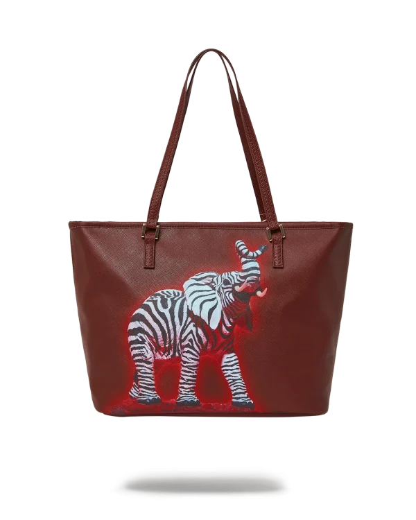 ZEBRA ELEPHANT RON ENGLISH COLLAB TOTE